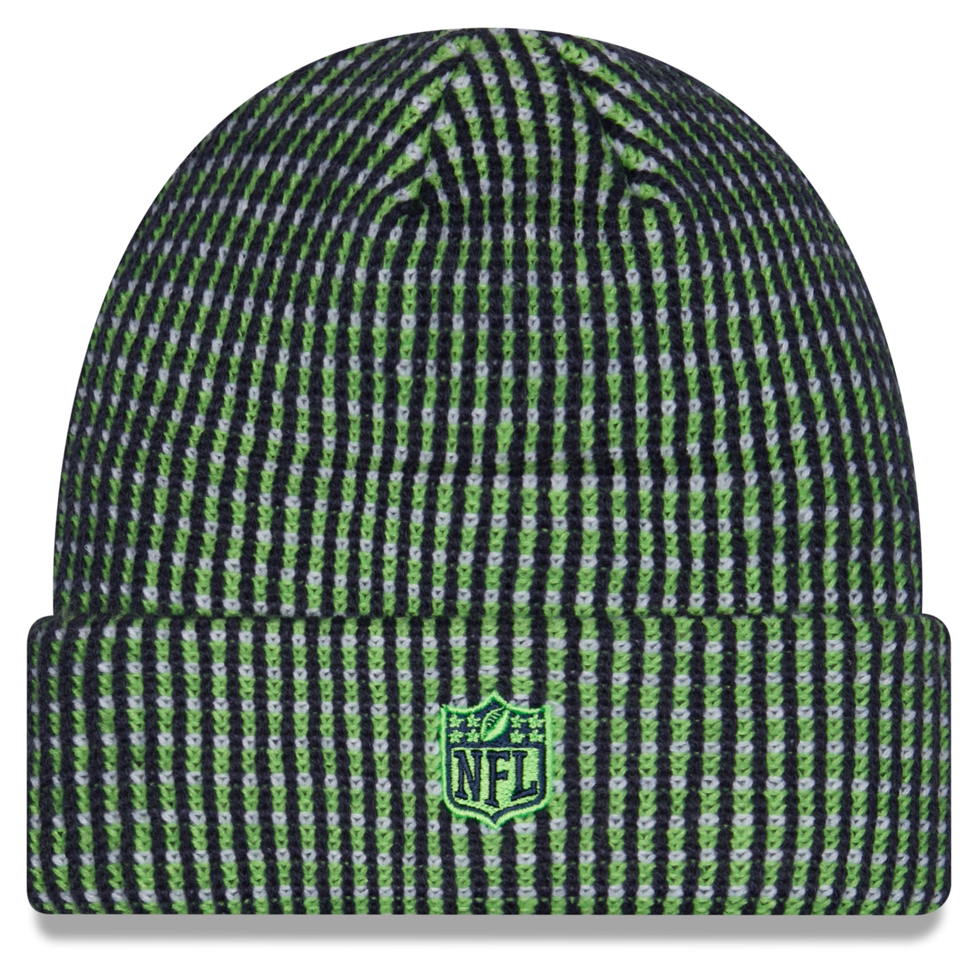 Bonnet à revers vert fluo New Era Seattle Seahawks 2026 pour jeunes