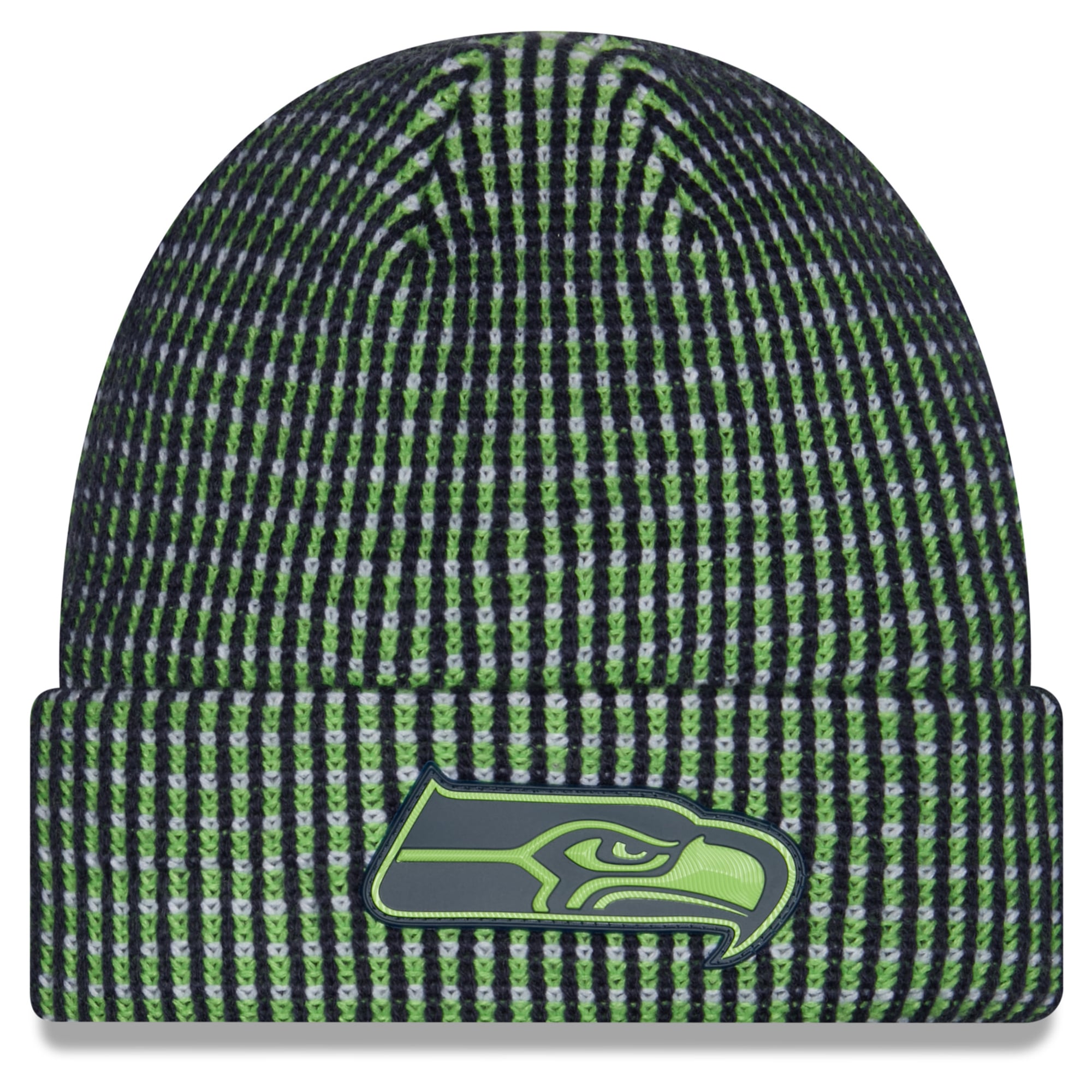 Bonnet à revers vert fluo New Era Seattle Seahawks 2026 pour jeunes