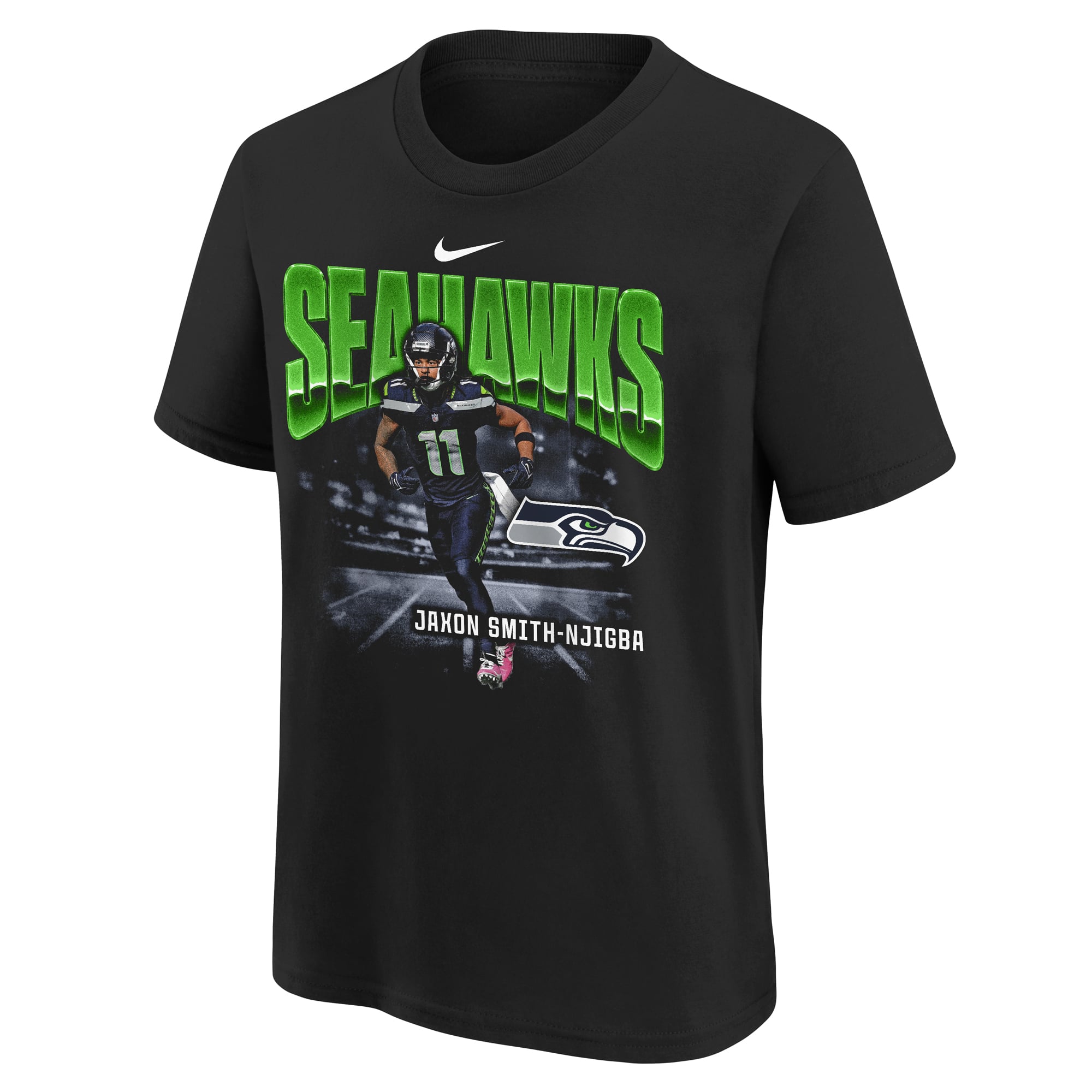 T-shirt oversize noir Nike Jaxon Smith-Njigba Seattle Seahawks pour jeunes