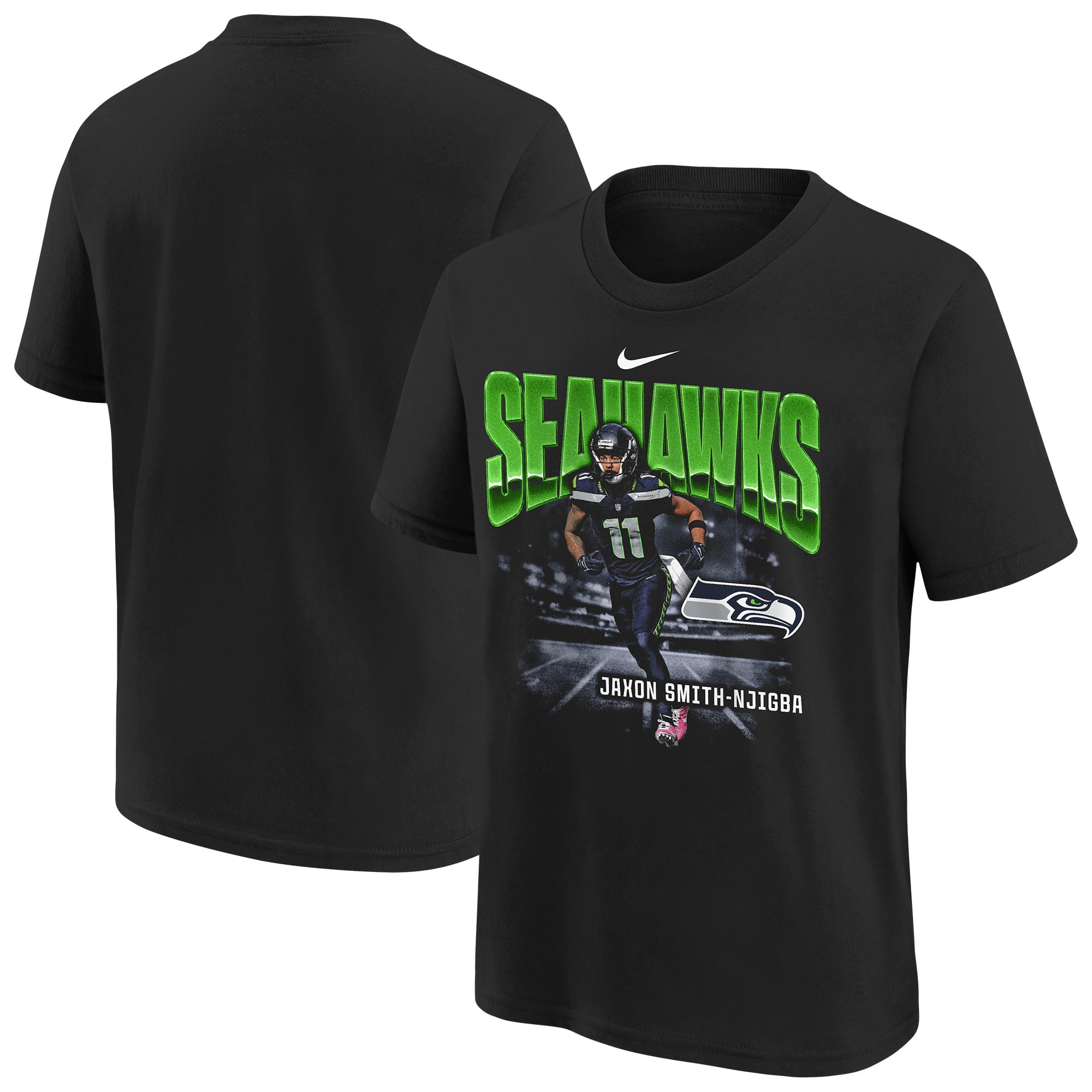 T-shirt oversize noir Nike Jaxon Smith-Njigba Seattle Seahawks pour jeunes