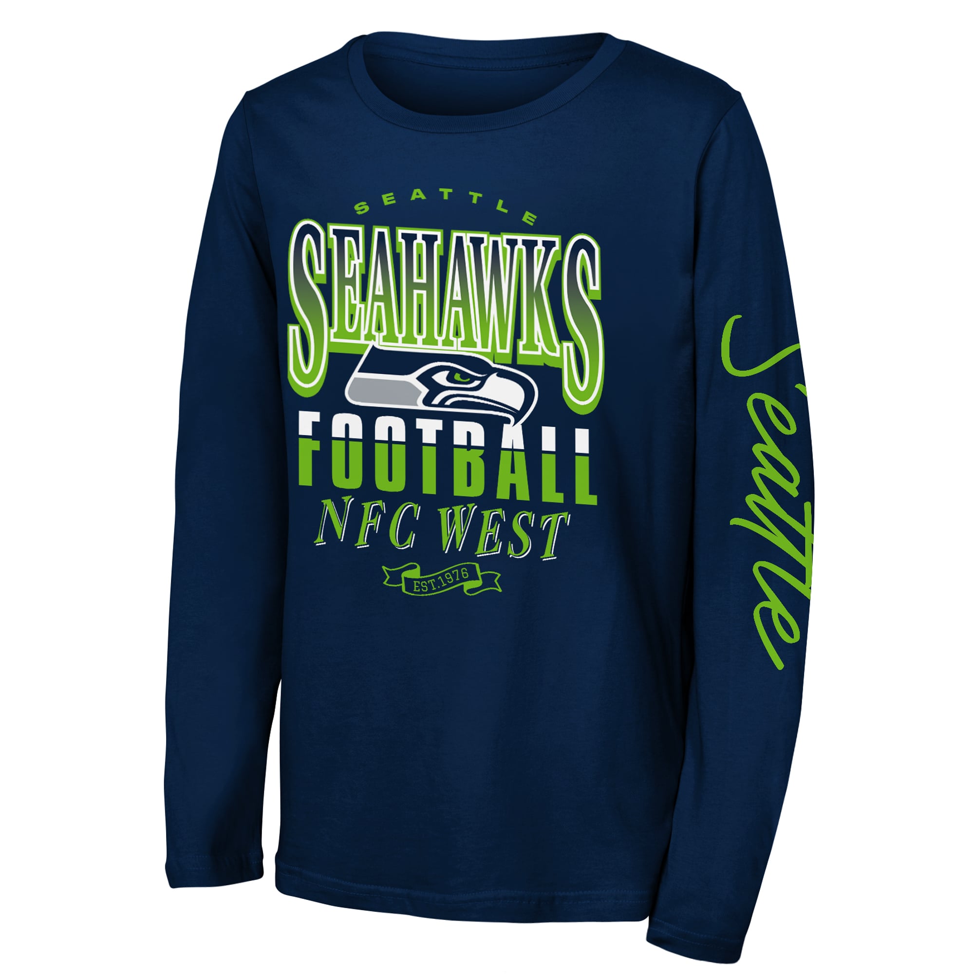T-shirt à manches longues Youth Outerstuff College Navy Seattle Seahawks Real Ones