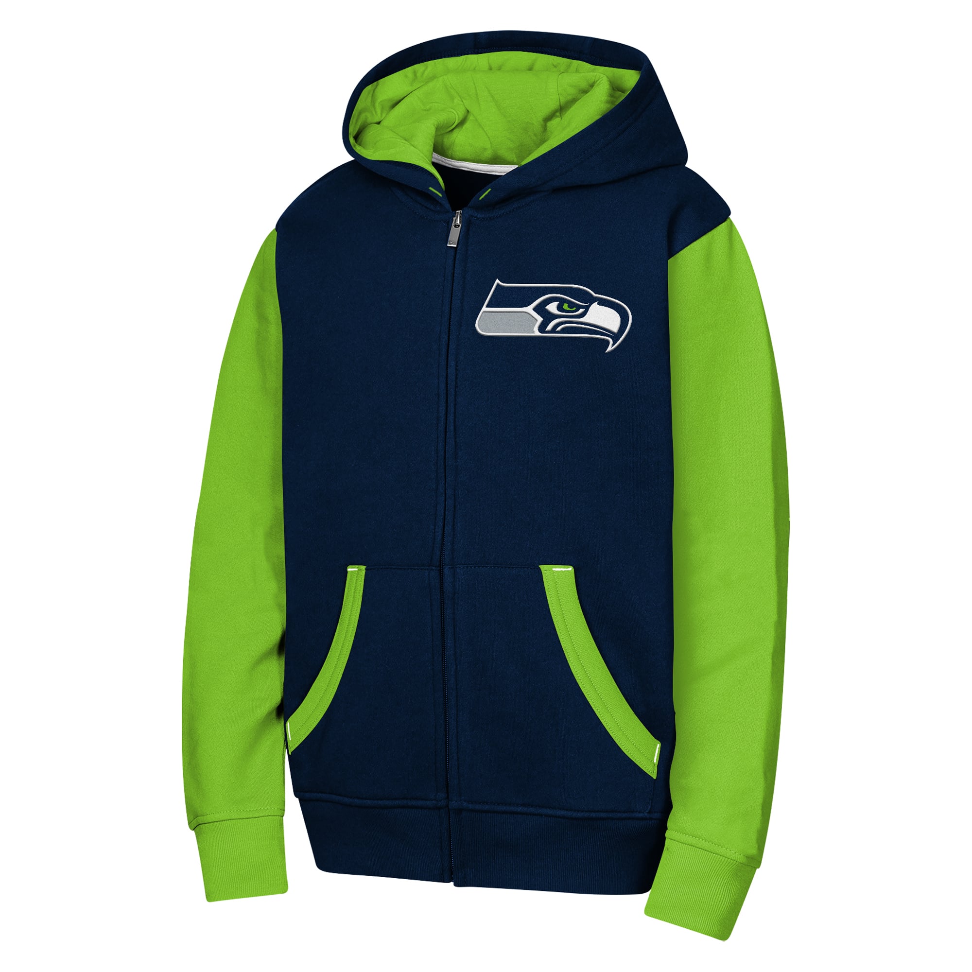 Sweat à capuche zippé Youth Outerstuff College Navy Seattle Seahawks Stadium Colorblock