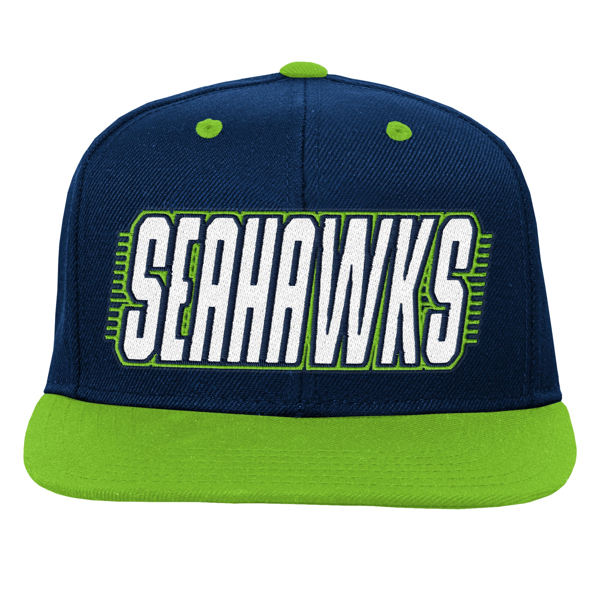 Casquette snapback Youth Outerstuff College bleu marine/vert fluo Seattle Seahawks