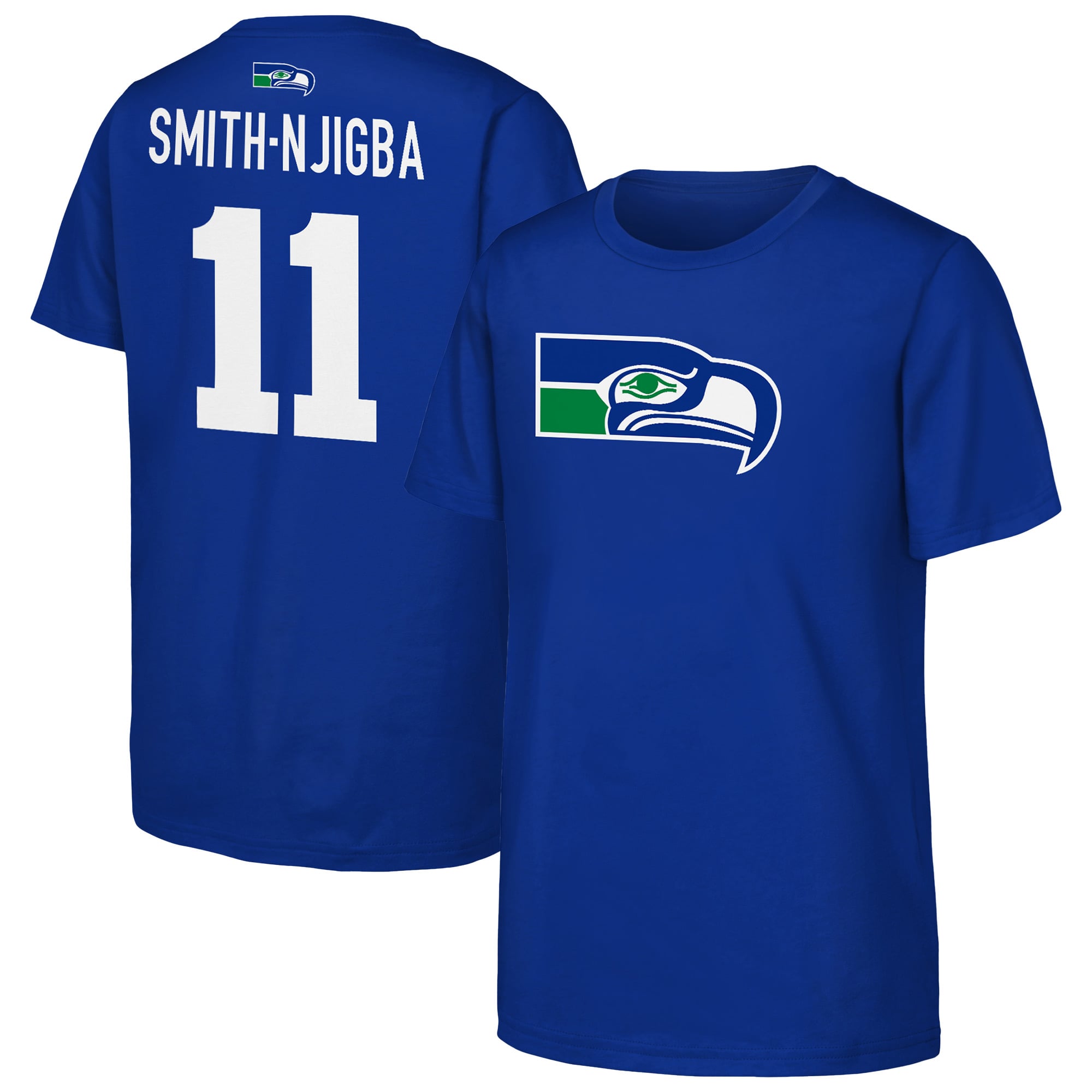 Youth Outerstuff  Royal Seattle Seahawks Name & Number Logo Classic T-Shirt