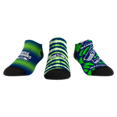  Seattle Seahawks Rock Em Youth Make Some Noise Three-Pack Low-Cut Socks Set - Navy