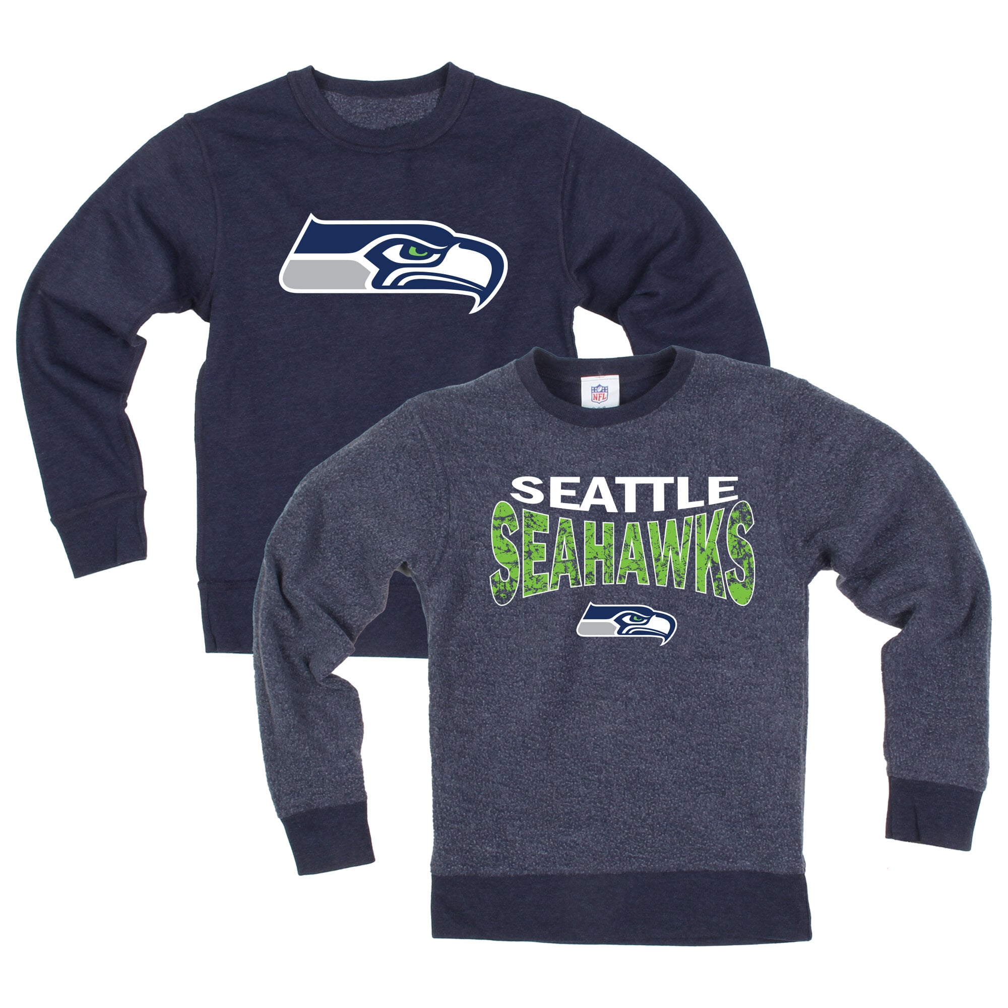 Sweat-shirt réversible en polaire Wes & Willy College Navy Seattle Seahawks pour jeunes