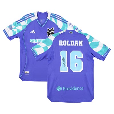 Alex Roldan Seattle Sounders FC Autographed Fanatics Authentic Match-Used #16 Blue Jersey from the 2025 MLS Season - Size M