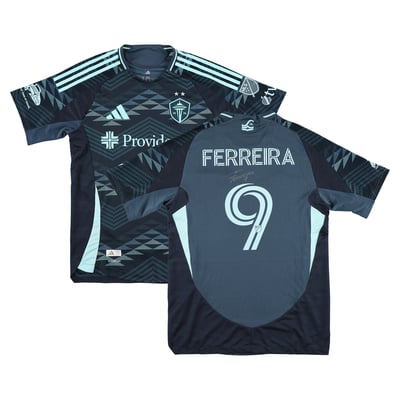 Jesus Ferreira Seattle Sounders FC Autographed Fanatics Authentic Match-Used #9 Blue Jersey from the 2025 MLS Season - Size M