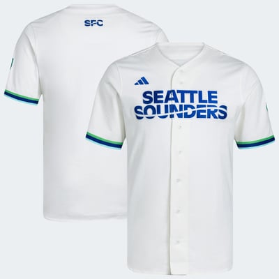 Maillot de baseball blanc Seattle Sounders FC adidas MLS x US Sports -