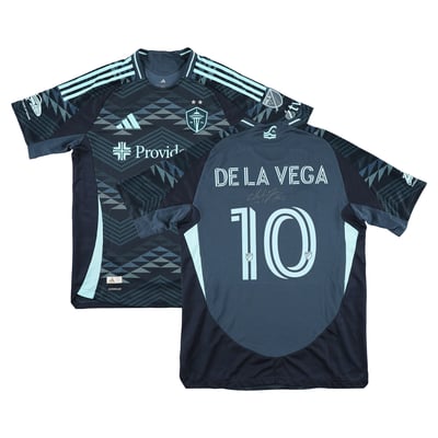 Pedro de la Vega Seattle Sounders FC Autographed Fanatics Authentic Match-Used #10 Blue Jersey from the 2025 MLS Season - Size L