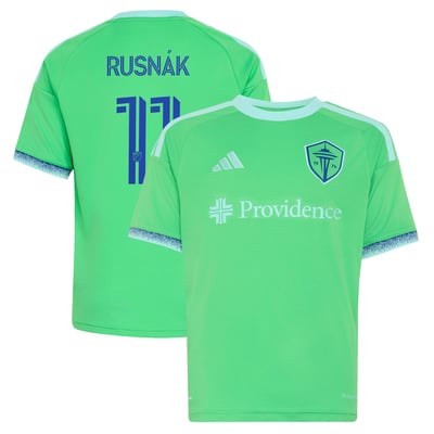 Maillot réplique adidas The Evergreen State Kit pour jeunes d'Albert Rusnak, Seattle Sounders FC – Vert Rave