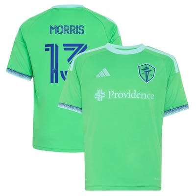 Maillot réplique Jordan Morris Seattle Sounders FC adidas Youth The Evergreen State Kit – Vert Rave