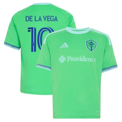 Pedro de la Vega Seattle Sounders FC adidas Youth The Evergreen State Kit Replica Jersey – Rave Green