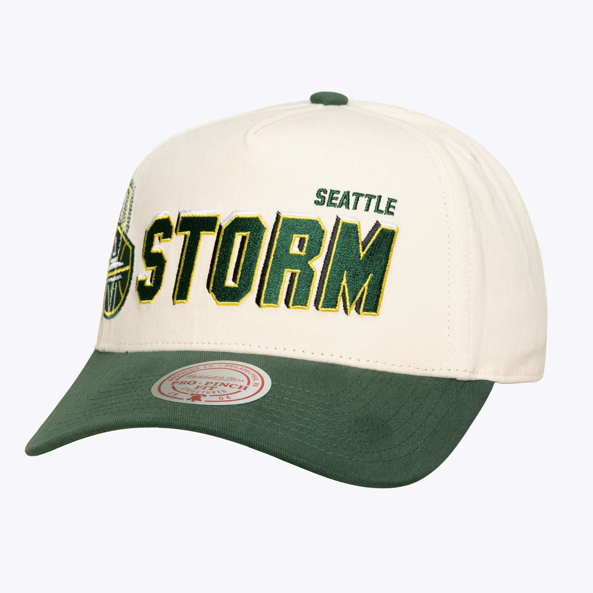 Casquette unisexe Mitchell & Ness crème Seattle Storm Big Time Pro Crown ajustable