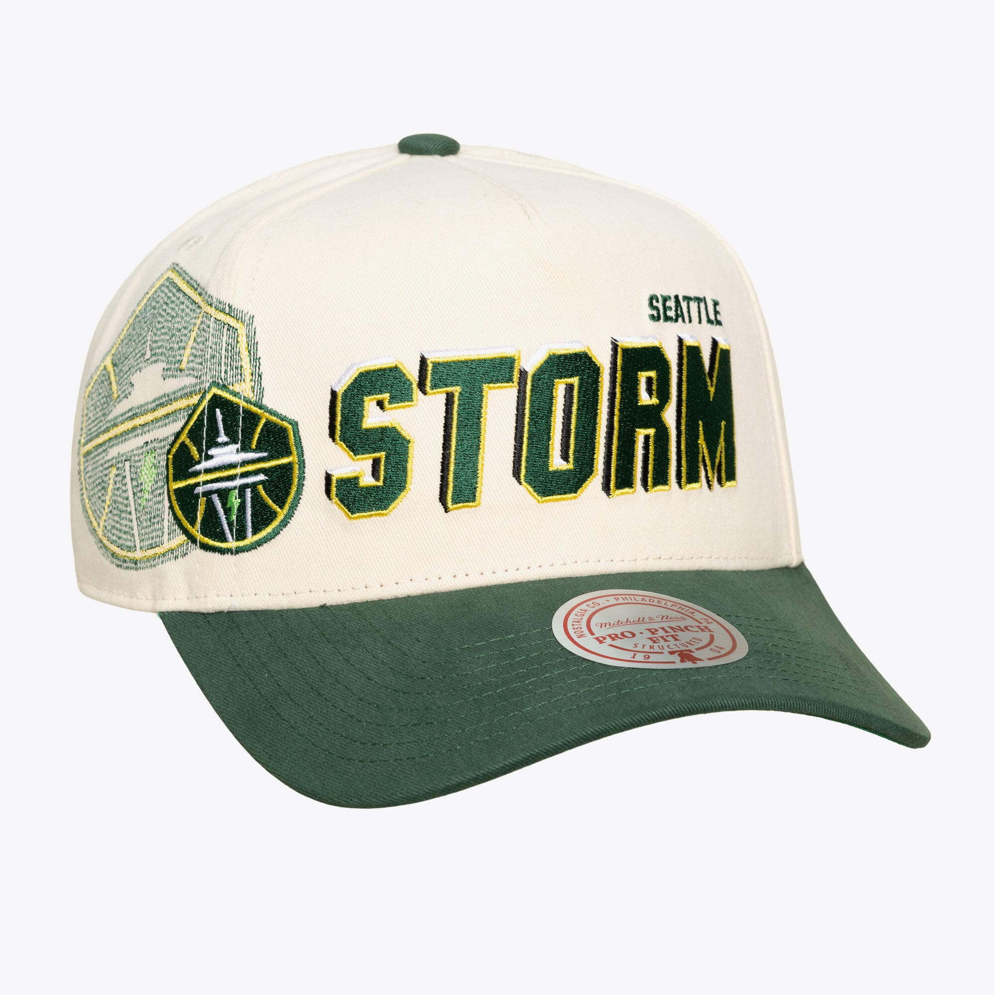 Unisex Mitchell & Ness Cream Seattle Storm Big Time Pro Crown Snapback Hat