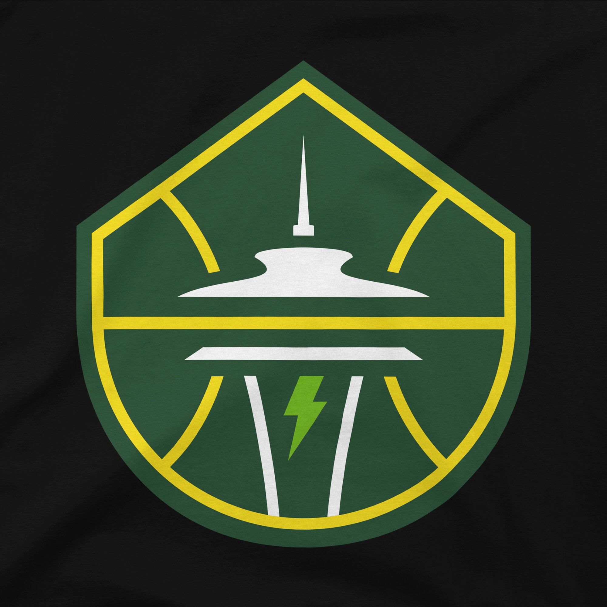 T-shirt unisexe Stadium Essentials noir Seattle Storm Origins avec logo couleur