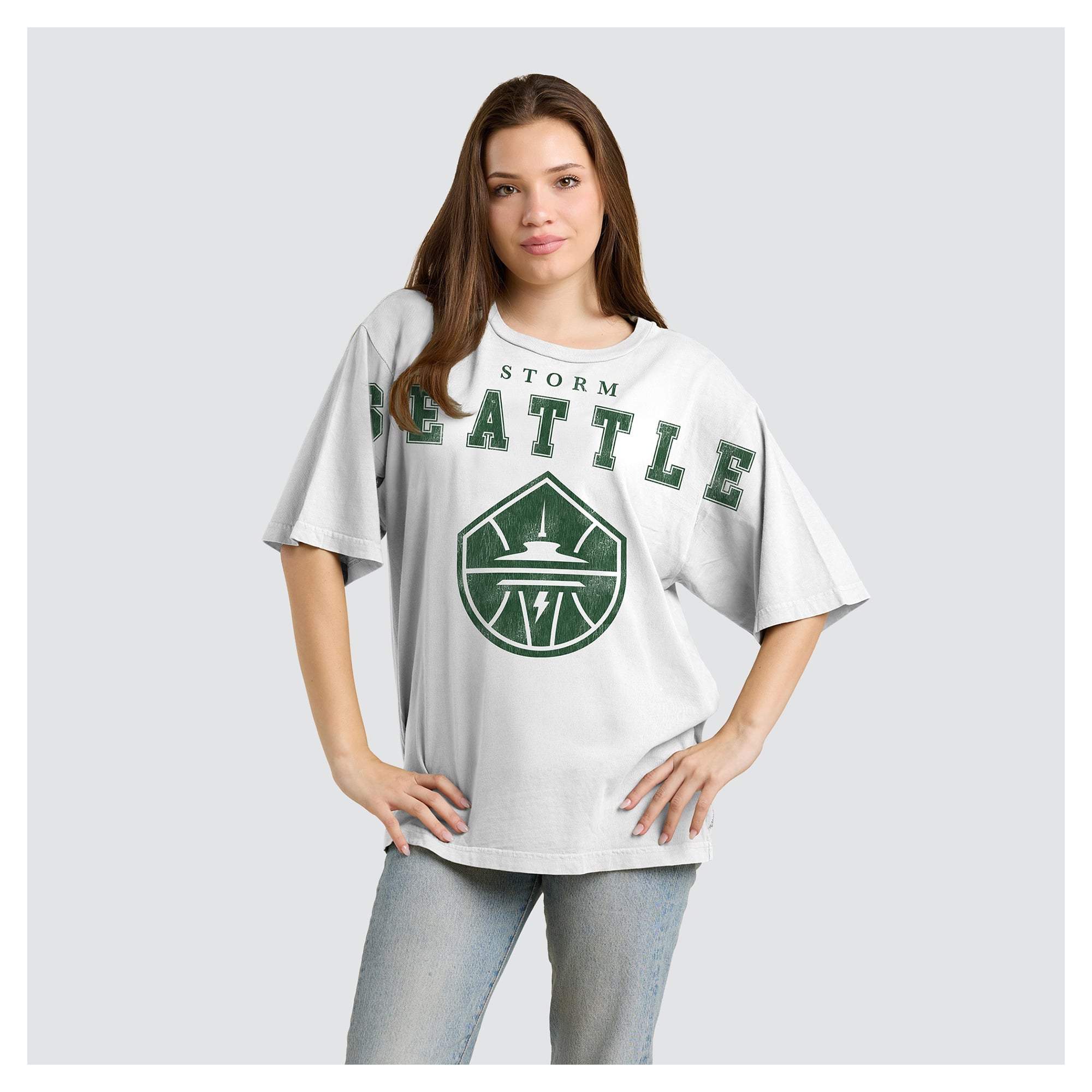 Women's Fanatics White Seattle Storm Spirit Relaxed Jersey T-Shirt