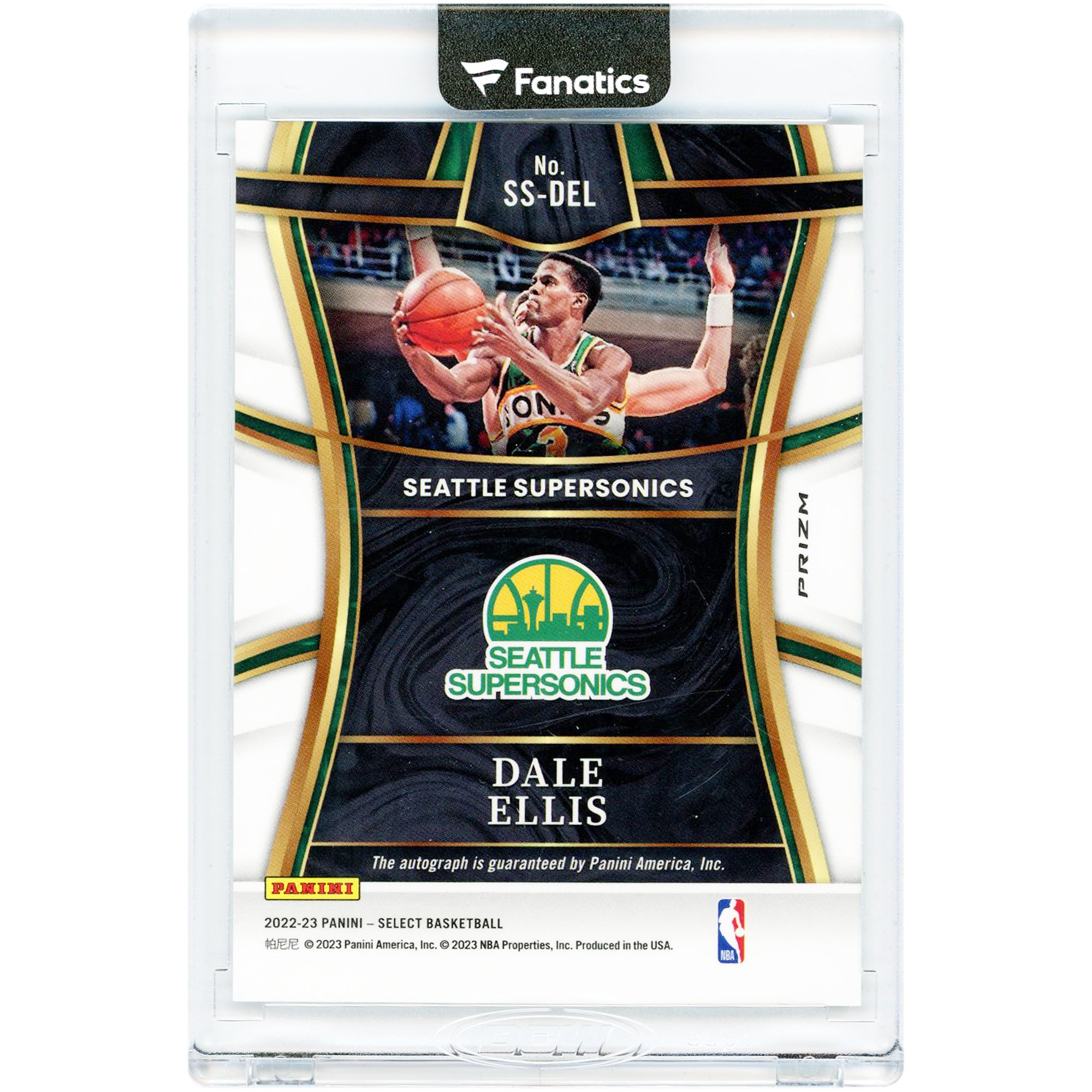 Dale Ellis Seattle SuperSonics Autographed 2022-23 Panini Select Silver Prizm #DD-DEL Card