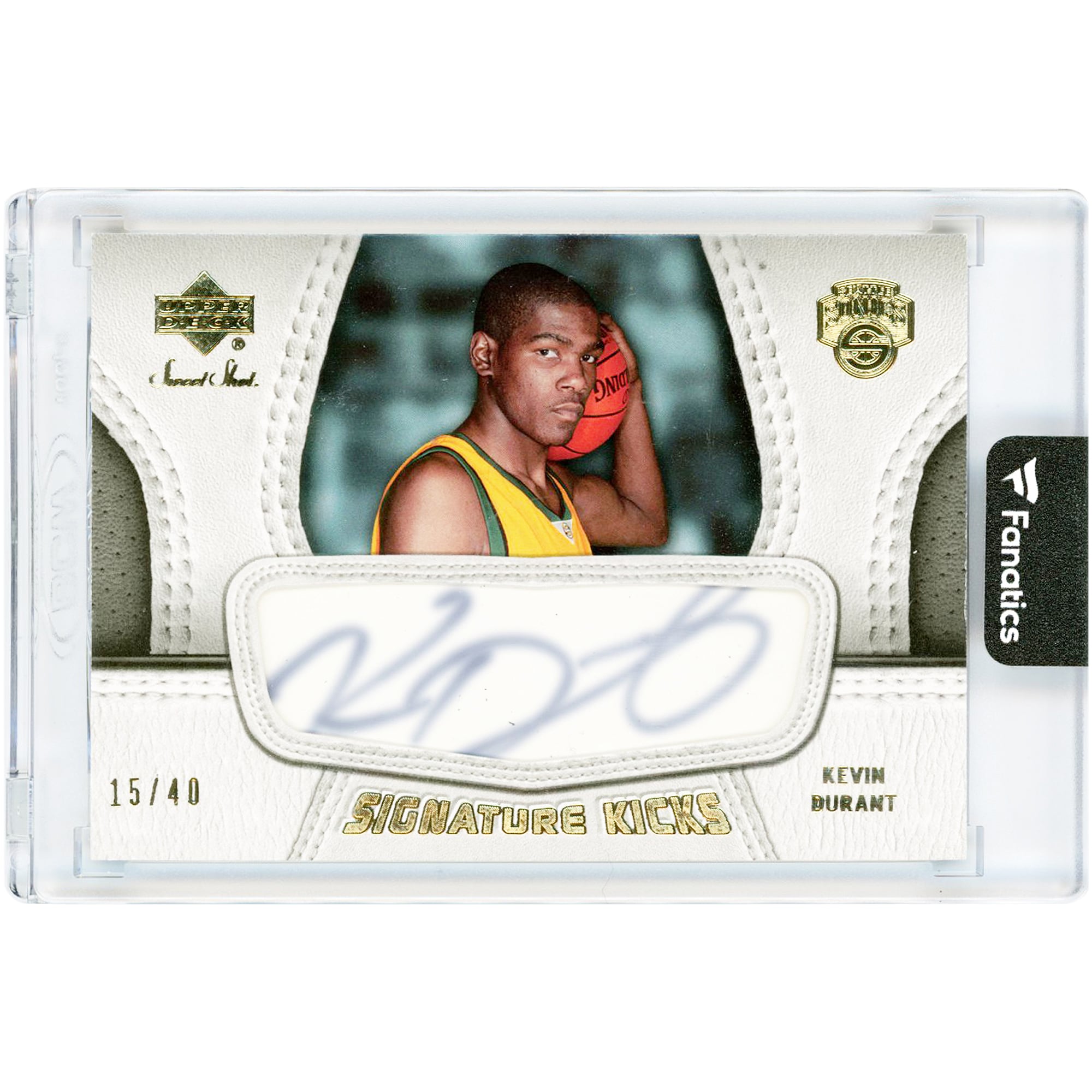 Carte autographiée Kevin Durant Seattle SuperSonics 2007-08 Upper Deck Sweet Shot Signature Kicks #SK-KD #15/40