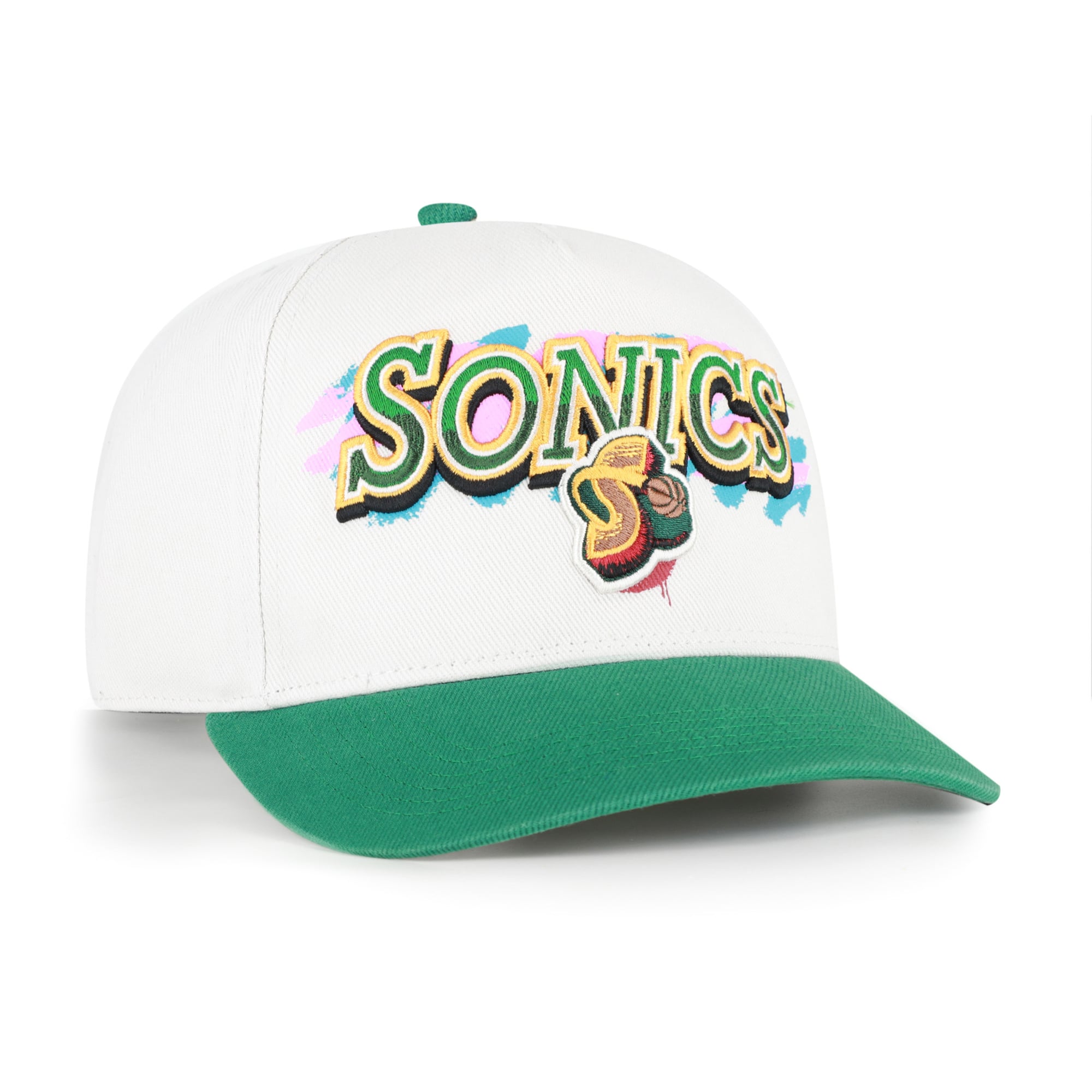 Casquette ajustable Seattle SuperSonics « 47 » crème/verte, modèle City Paint Hitch pour homme