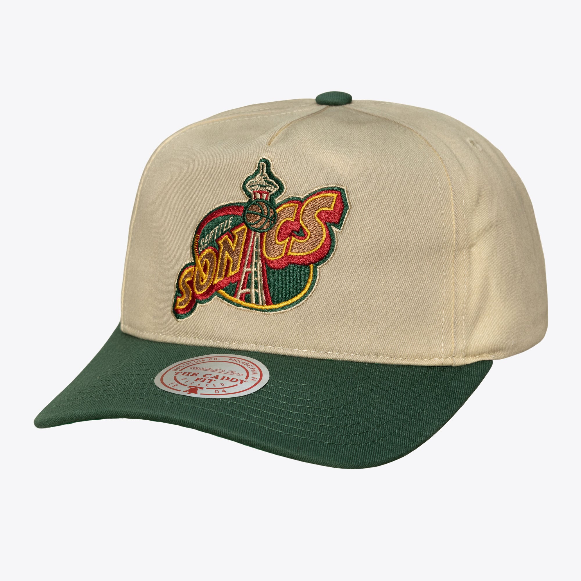 Casquette snapback Mitchell & Ness crème Seattle SuperSonics Hardwood Classics Retro Roots pour homme