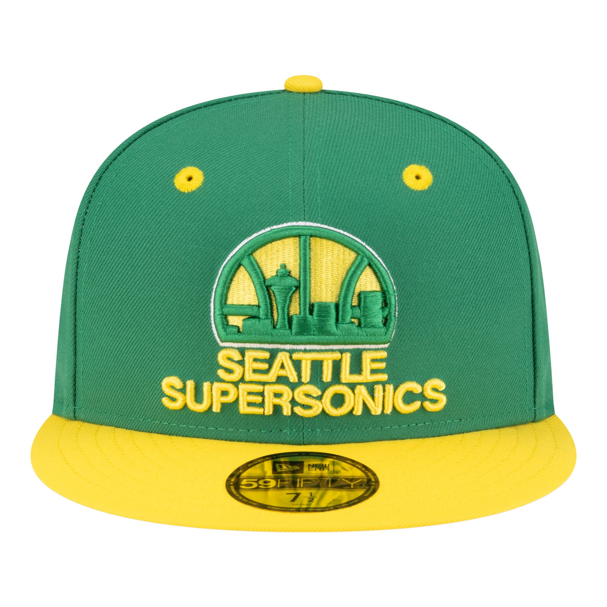 Men's New Era  Green/Gold Seattle SuperSonics 80s Throwback Hardwood Classics 59FIFTY Fitted Hat