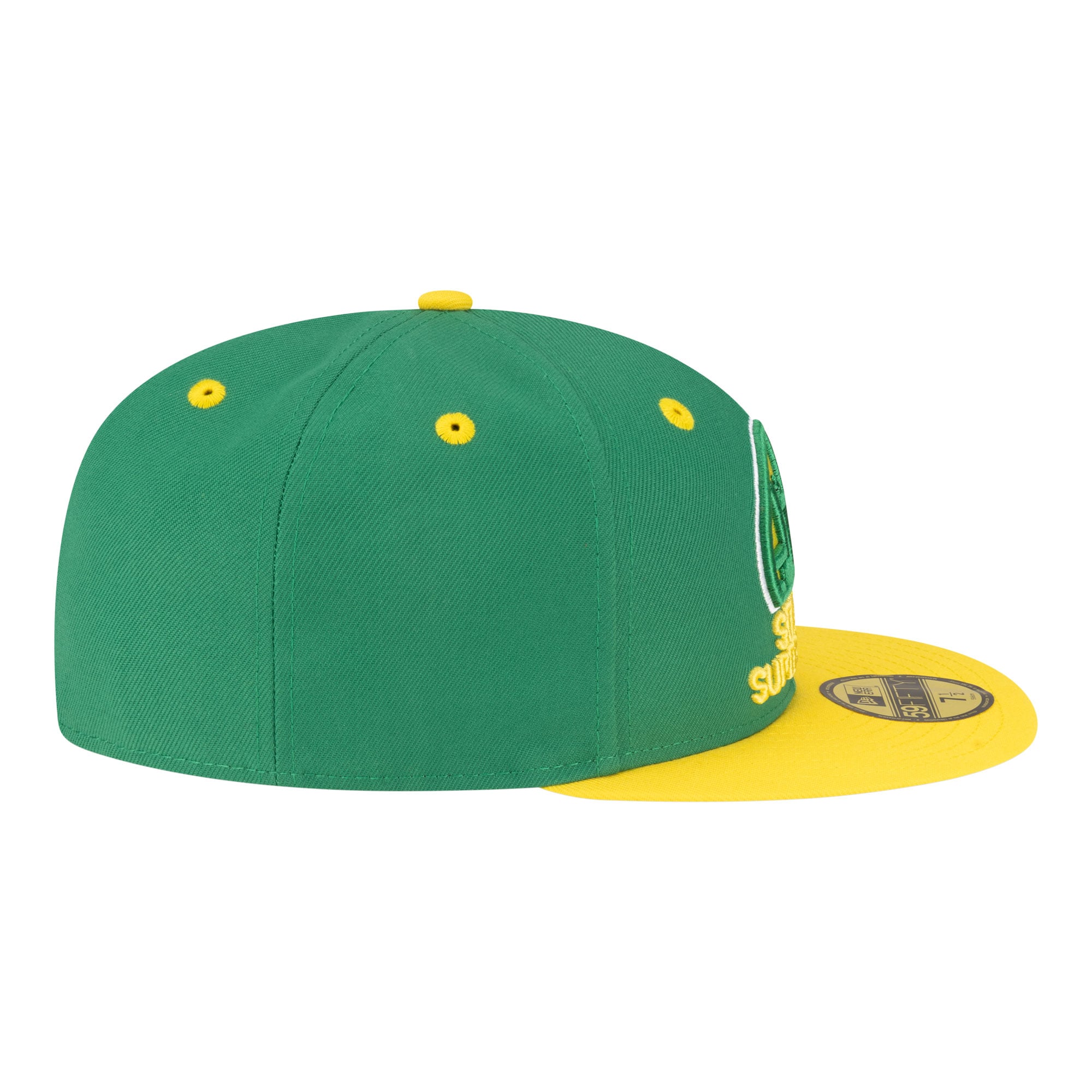 Men's New Era  Green/Gold Seattle SuperSonics 80s Throwback Hardwood Classics 59FIFTY Fitted Hat