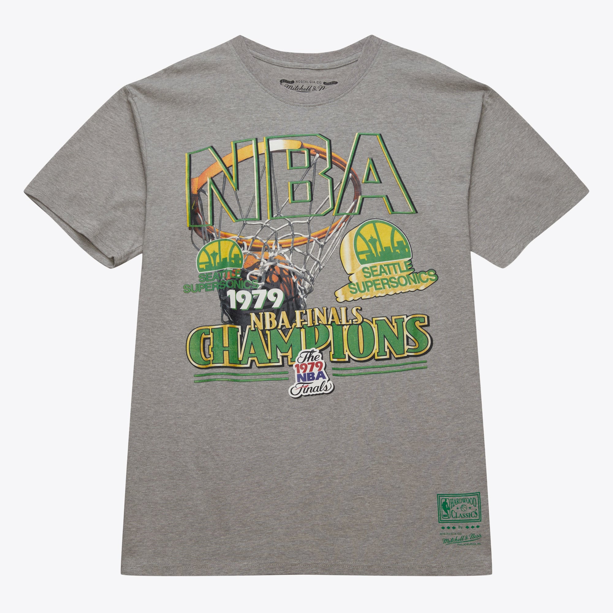 Seattle SuperSonics Gray 1979 NBA Finals Golden Champs T-Shirt
