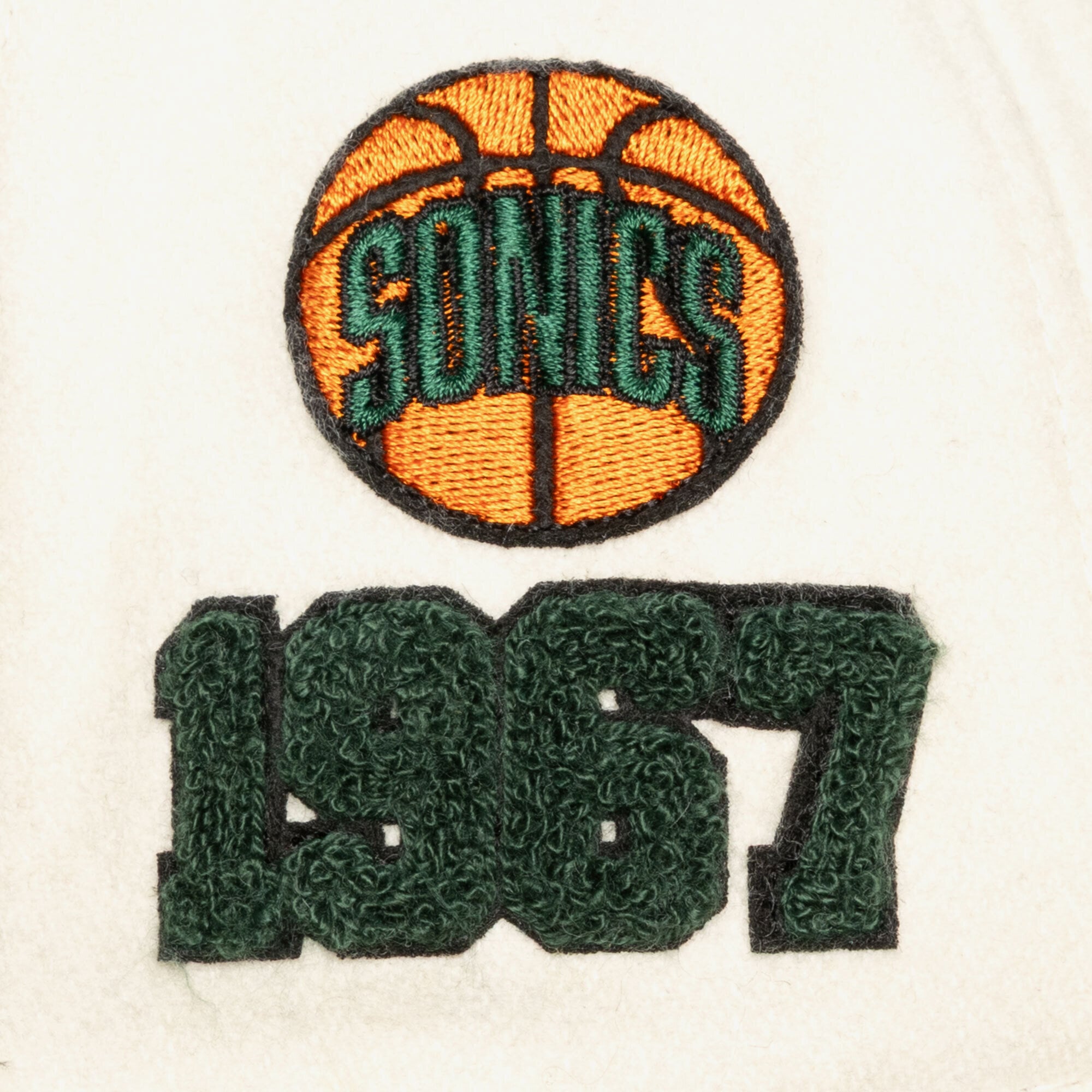 Casquette unisexe Mitchell & Ness crème Seattle SuperSonics Team Pro ajustable