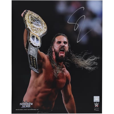 Seth "Freakin" Rollins WWE Autographed Fanatics Authentic 16" x 20" 2025 SummerSlam Raising Title Photograph