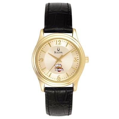 Seton Hill Griffins Bulova Women's Stainless Steel Watch with Leather Band - Gold