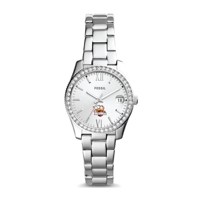 Seton Hill Griffins Fossil Women's Scarlette Mini Three-Hand Date Watch - Silver
