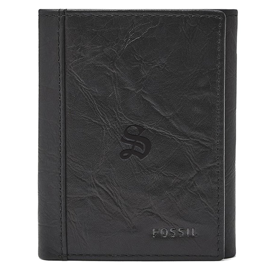 Fossil Black Sewanee Tigers Neel Extra Capacity Trifold Wallet
