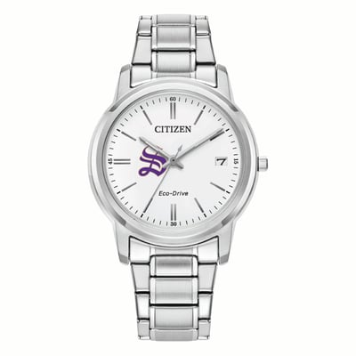Sewanee Tigers Citizen Watch Women's Eco-Drive White Dial Stainless Steel Watch - Silver
