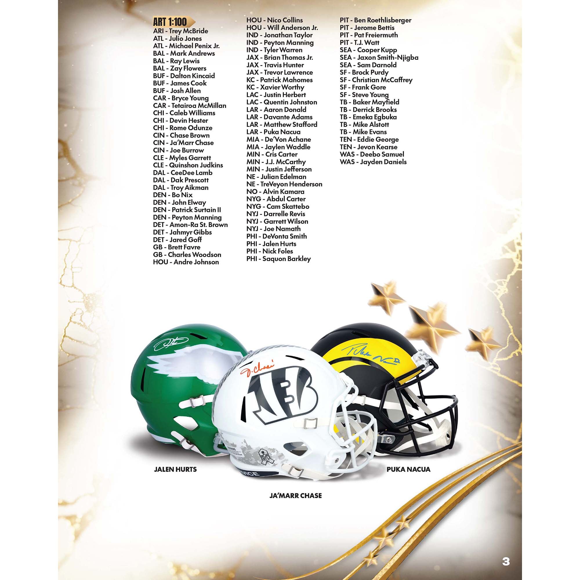 Casques répliques NFL autographiés Under Wraps 2026, volume I - Boîte mystère unique
