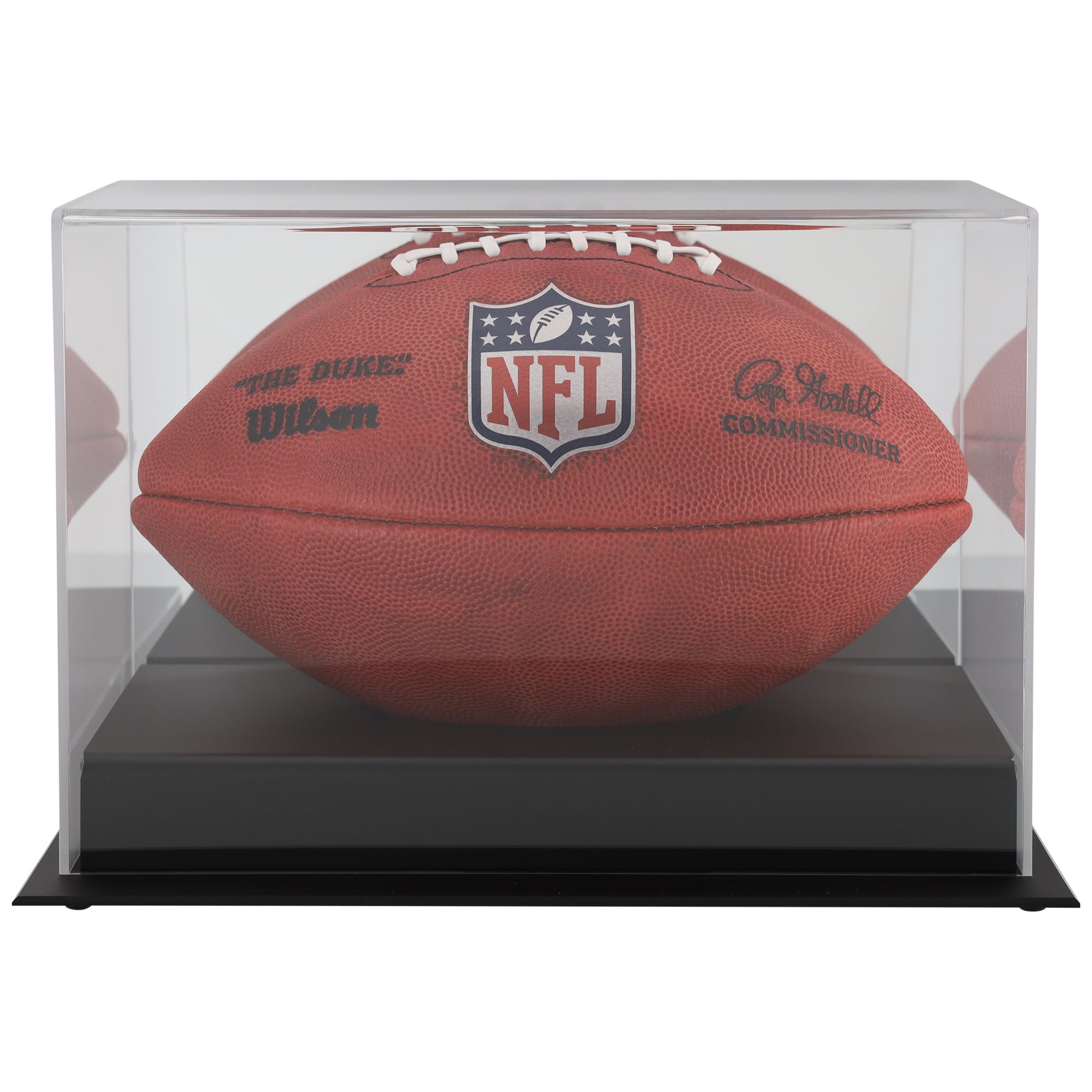 Vitrine de football en acrylique à base noire avec dos miroir et finition mate