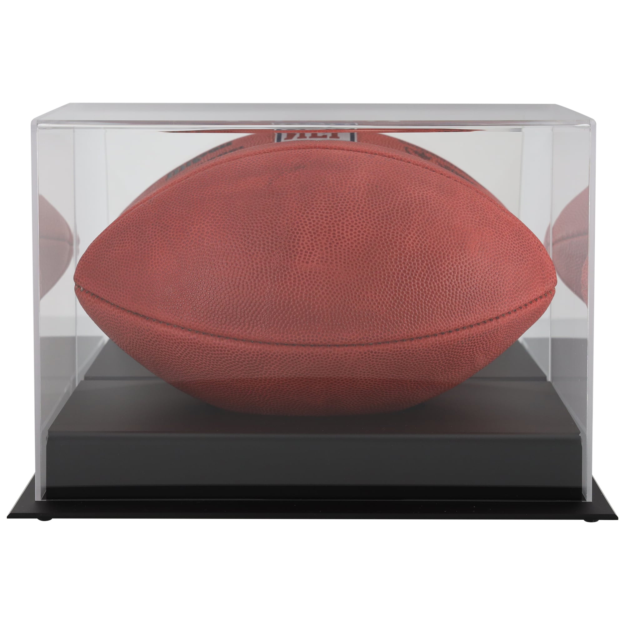 Black Base Acrylic Football Display Case with Mirror Back with Matte Finish
