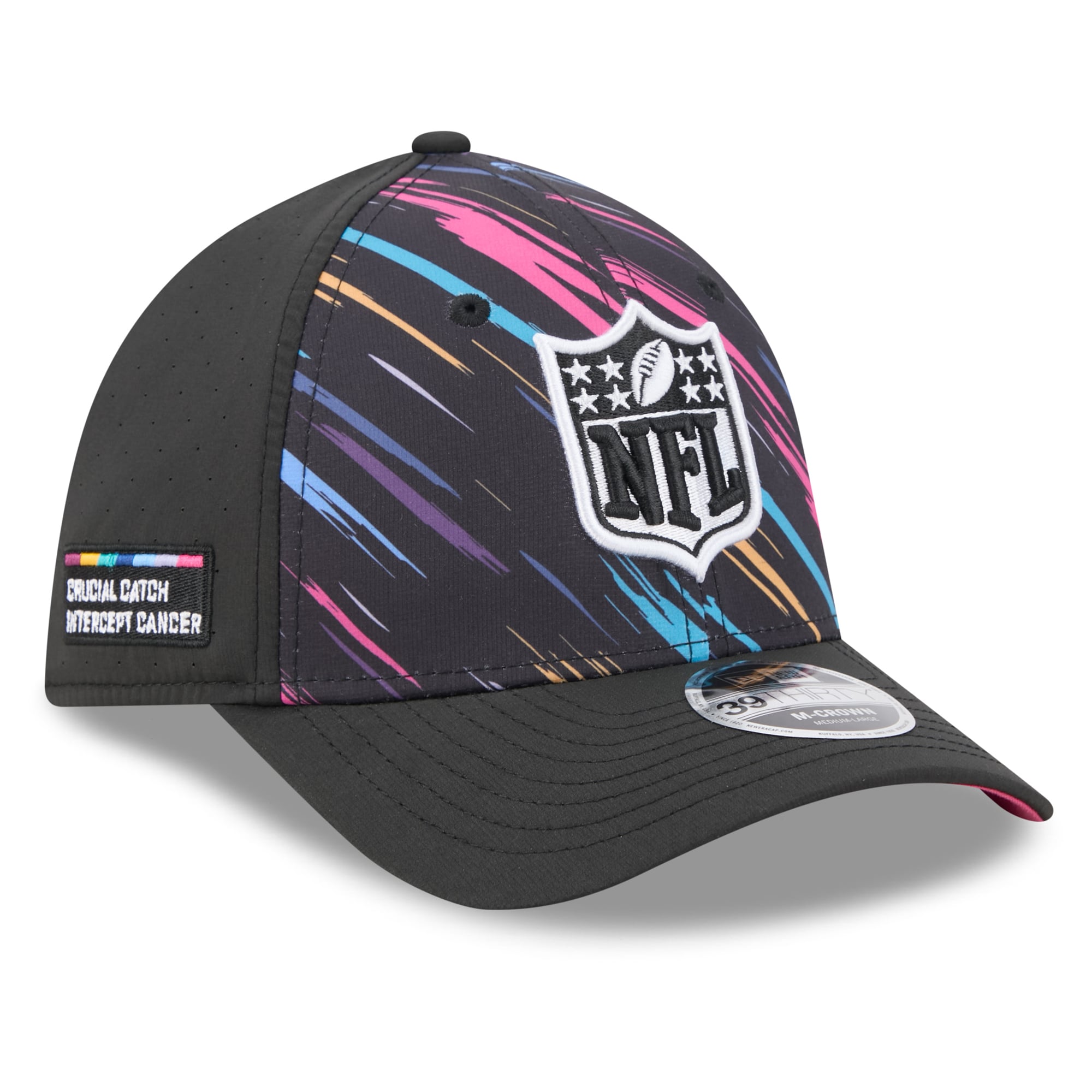Men's New Era Black 2026 NFL Crucial Catch 39THIRTY M-Crown Stretch Hat