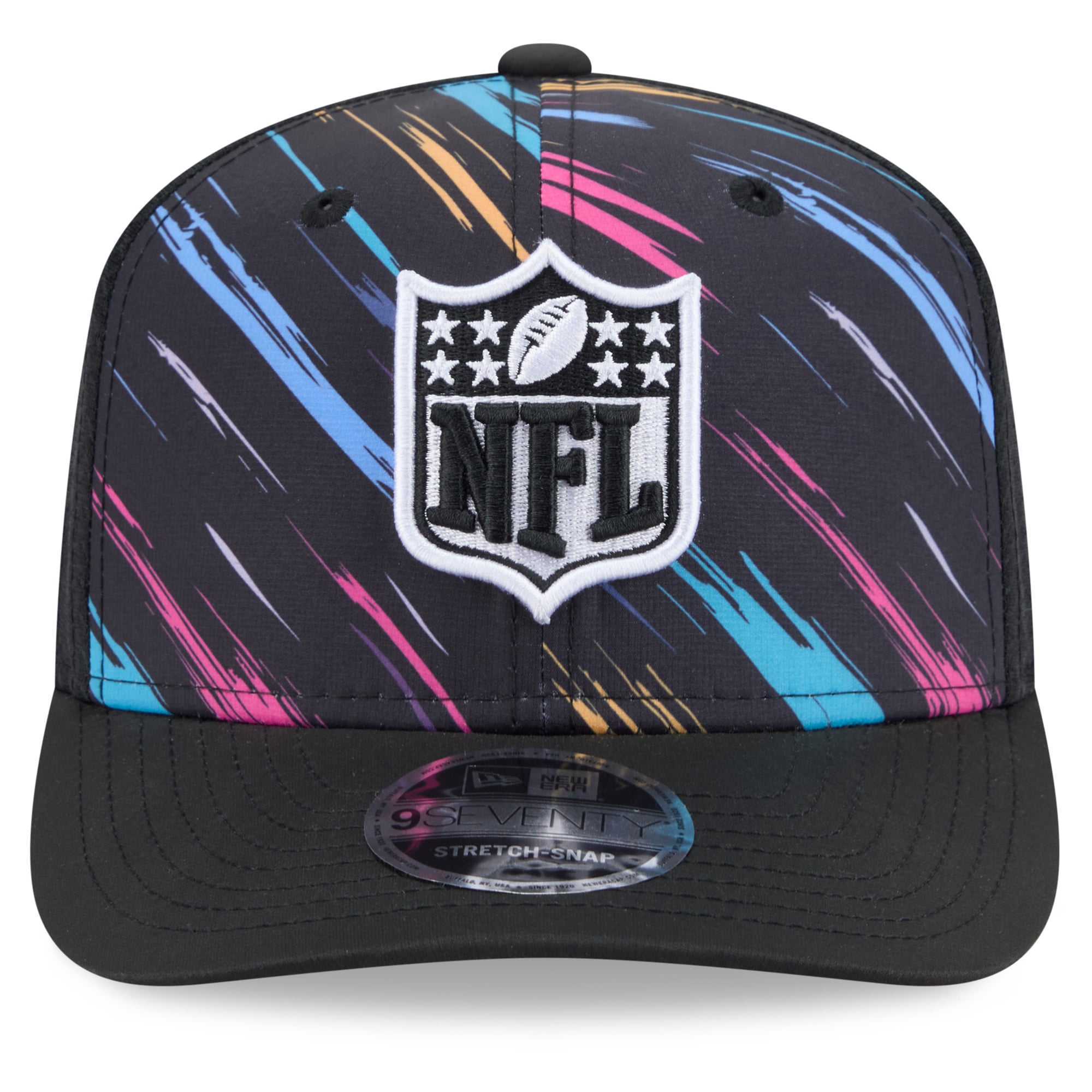 Casquette trucker ajustable New Era noire pour homme, modèle 9SEVENTY, édition spéciale NFL Crucial Catch 2026.