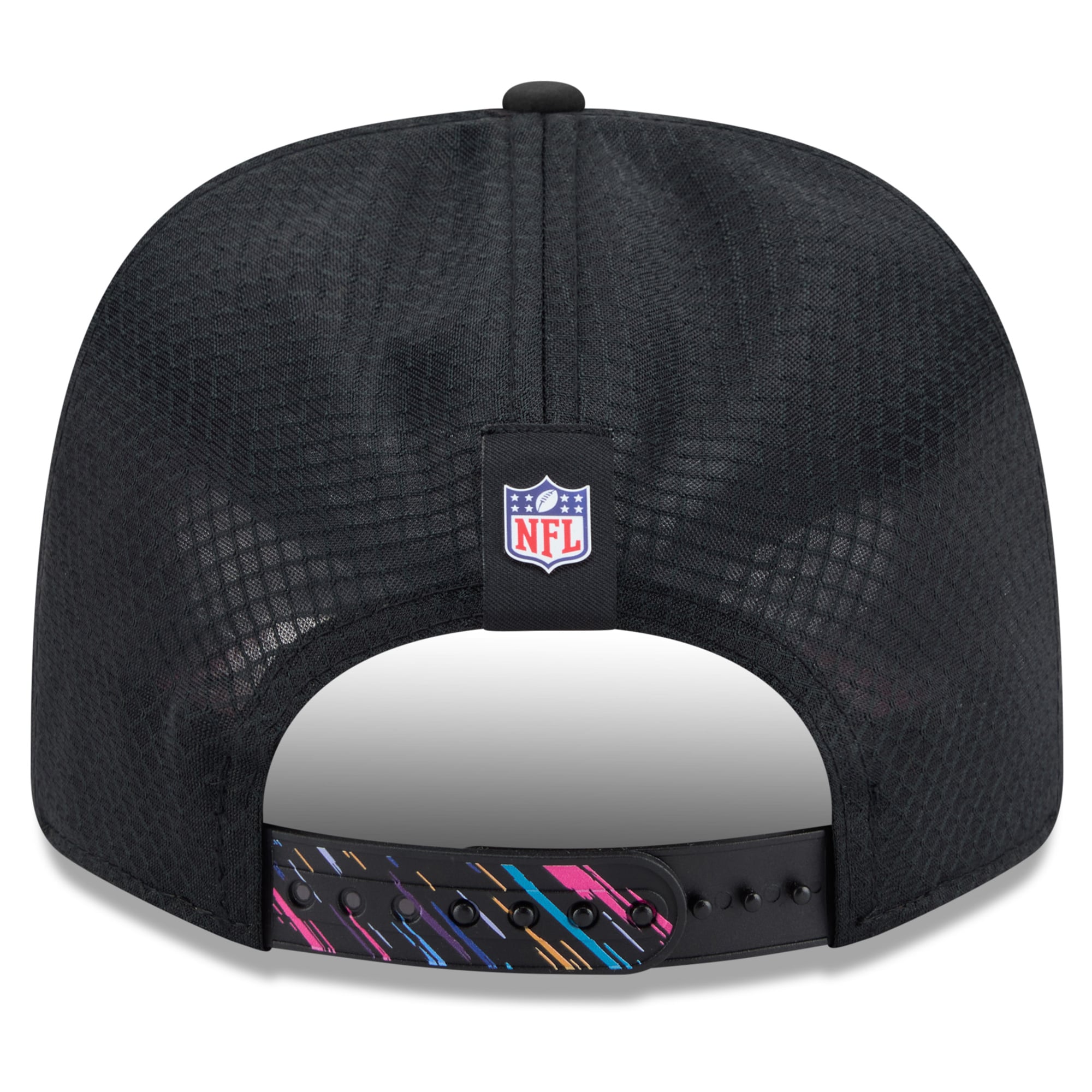 Casquette trucker ajustable New Era noire pour homme, modèle 9SEVENTY, édition spéciale NFL Crucial Catch 2026.
