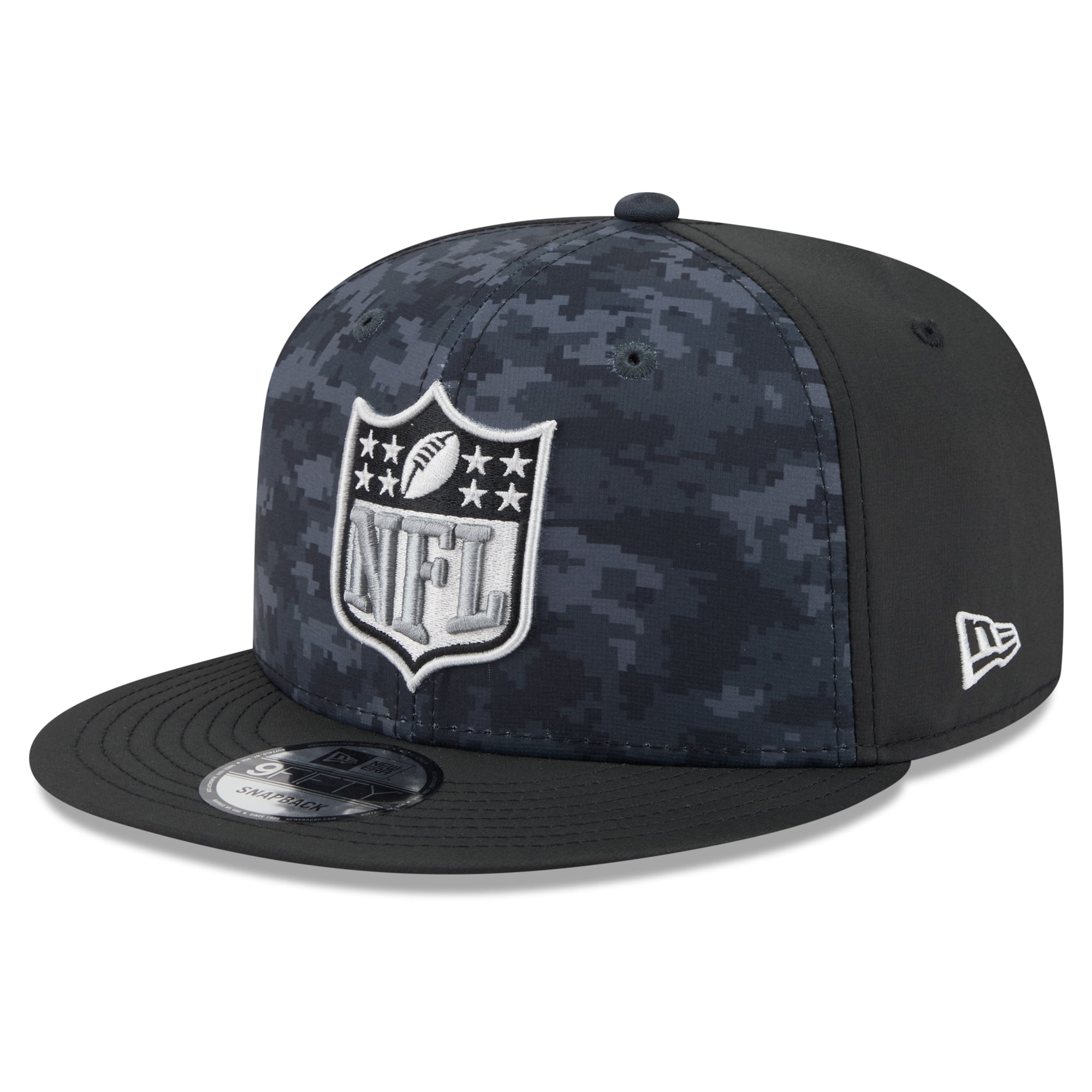 Casquette snapback New Era 9FIFTY noire pour homme, édition spéciale NFL 2026 Salute To Service