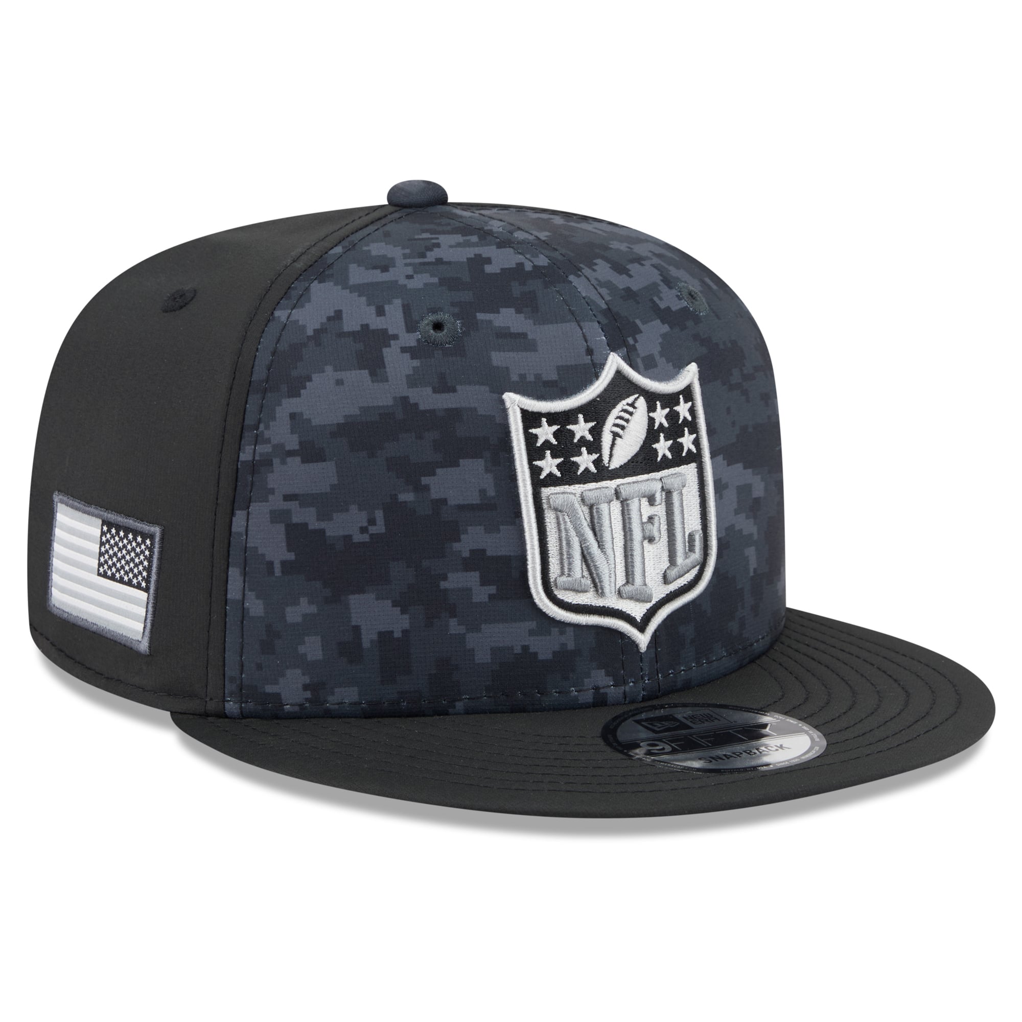 Casquette snapback New Era 9FIFTY noire pour homme, édition spéciale NFL 2026 Salute To Service