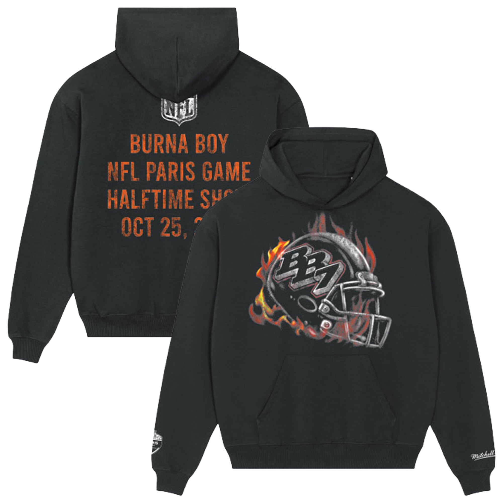 NFL Paris International Games 2026 Mitchell & Ness x Burna Boy Hoodie ...