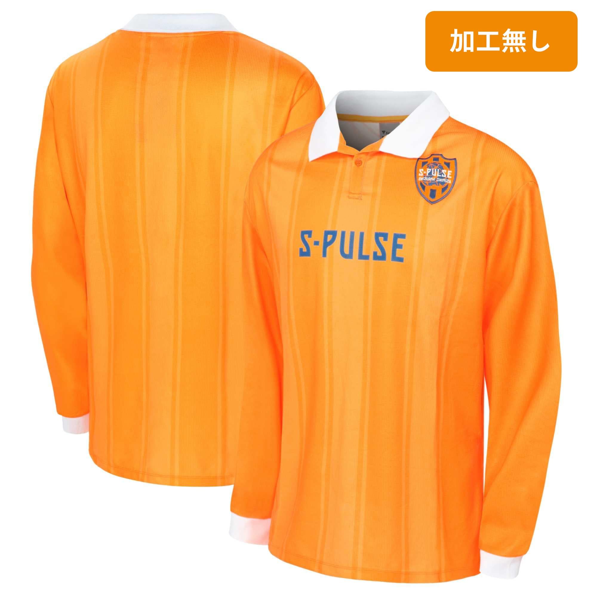 襟付きプレイヤーズロングスリーブTシャツ ストライプ（オレンジ 