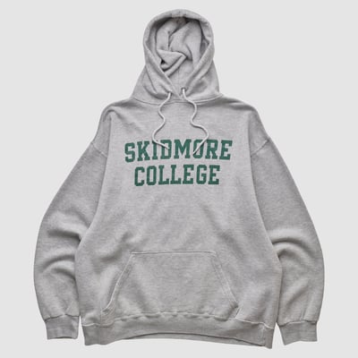 Skidmore Thoroughbreds Cotton Exchange 2000s Hooded Pullover Sweatshirt - Heather Gray - M by Fanatics Real Vintage
