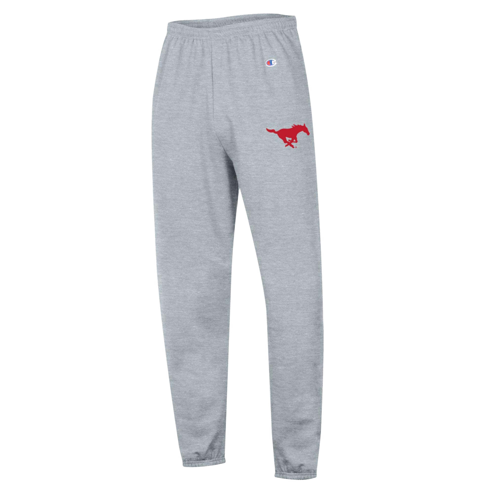 Men's Champion Heather Gray SMU Mustangs Powerblend Fleece Team Sweatpants