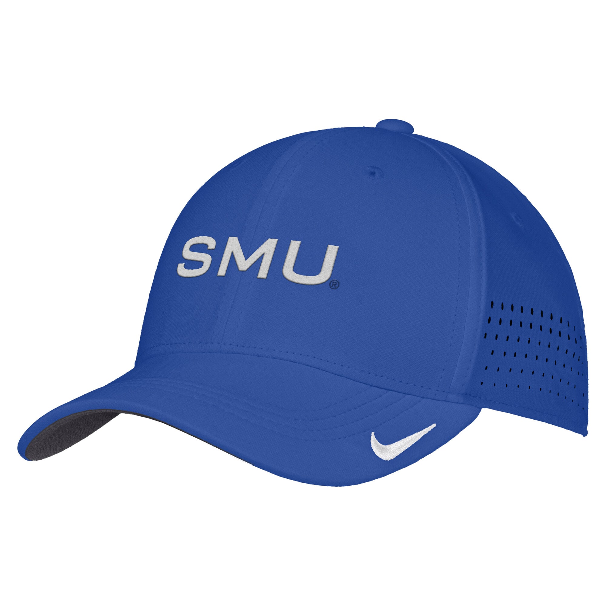 Men's Nike Royal SMU Mustangs 2026 On-Field AeroBill SwooshFlex Dri-FIT Hat