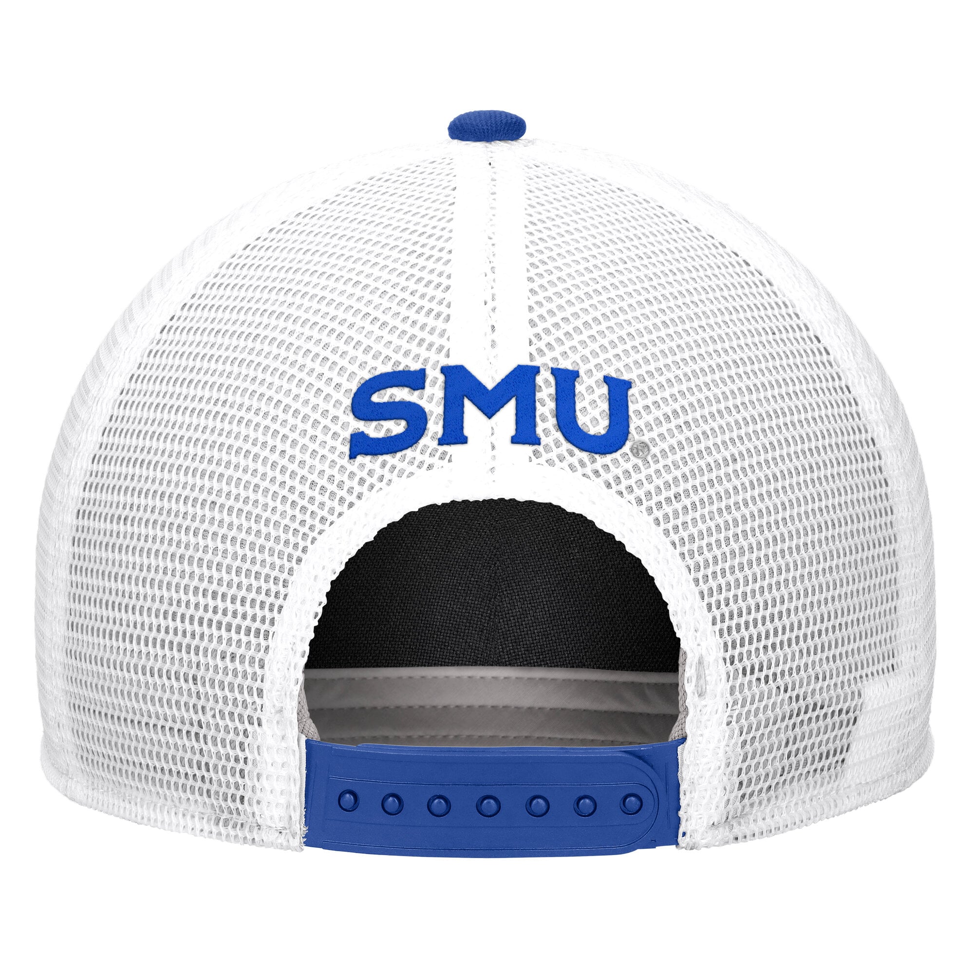 Men's Nike Royal SMU Mustangs 2026 On-Field Rope Adjustable Trucker Hat
