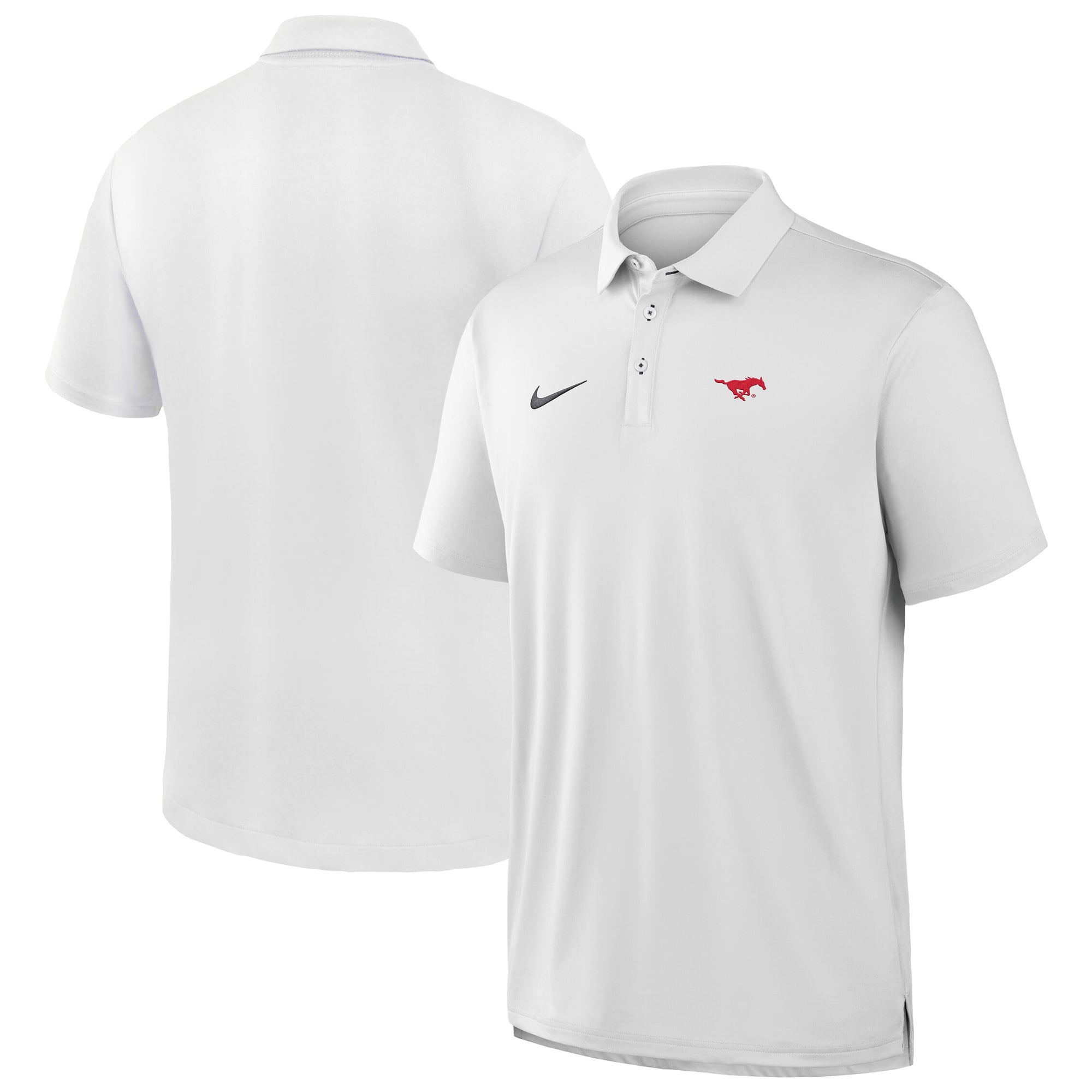 Men's Nike White SMU Mustangs 2026 Sideline Polo