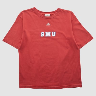 SMU Mustangs Adidas 2000s T-shirt - Red - S by Fanatics Real Vintage